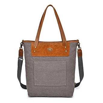 Tsd Brand Valley Oak Convertible Suede Tote