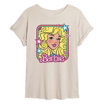 Juniors' Barbie® 70s Stars Oversized Graphic Tee