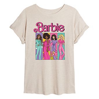 Juniors' Barbie® 70s Outfits Oversized Tee