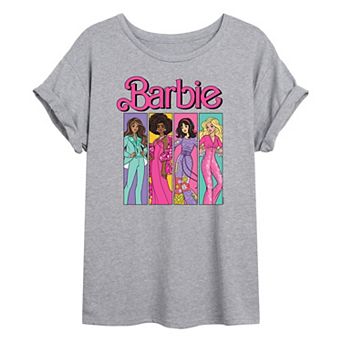 Juniors' Barbie® 70s Outfits Oversized Tee
