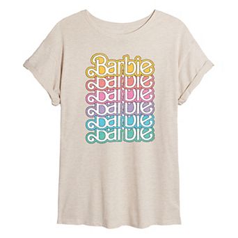 Juniors' Barbie® Logo 70s Oversized Graphic Tee