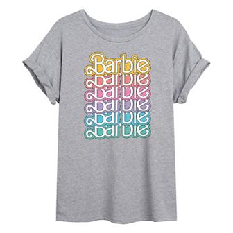 Juniors' Barbie® Logo 70s Oversized Graphic Tee