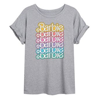 Juniors' Barbie® Logo 70s Oversized Graphic Tee
