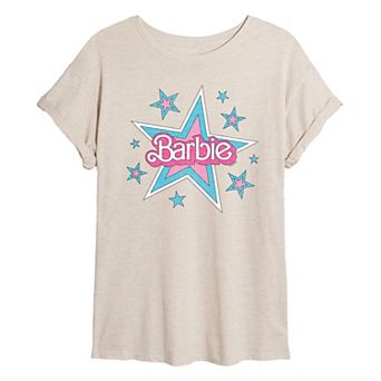 Juniors' Barbie® 70s Stars Oversized Tee