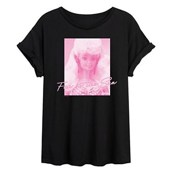 Juniors' Barbie® Fun In The Sun Oversized Graphic Tee