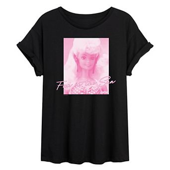 Juniors' Barbie® Fun In The Sun Oversized Graphic Tee