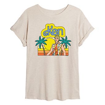 Juniors' Barbie® Cali Sunset Ken Oversized Tee
