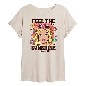 Juniors' Barbie® Feel The Sunshine Oversized Graphic Tee