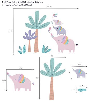 Bedtime Originals Elephant Dreams Colorful Tree Wall Decals / Stickers