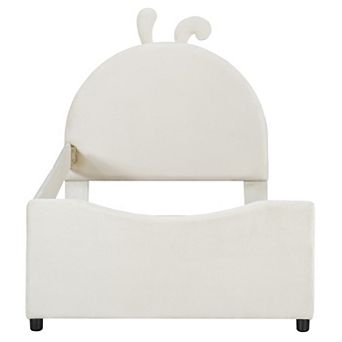 Merax Twin Size Upholstered Daybed with Rabbit Ear Shaped Headboard