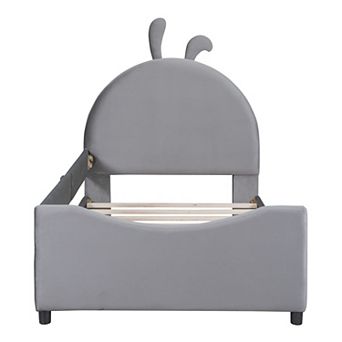 Merax Twin Size Upholstered Daybed with Rabbit Ear Shaped Headboard