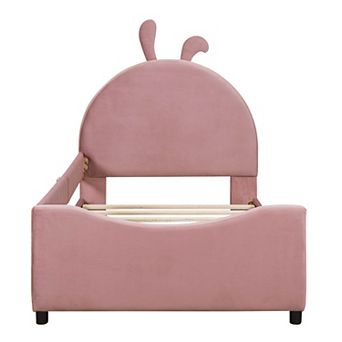 Merax Twin Size Upholstered Daybed with Rabbit Ear Shaped Headboard