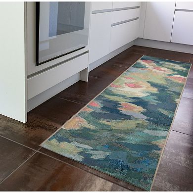 Liora Manne Marina Watercolor Pond Indoor Outdoor Area Rug