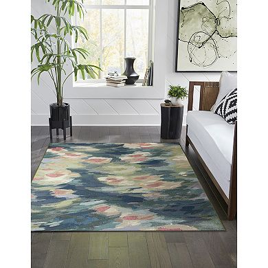 Liora Manne Marina Watercolor Pond Indoor Outdoor Area Rug