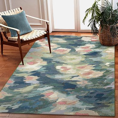 Liora Manne Marina Watercolor Pond Indoor Outdoor Area Rug