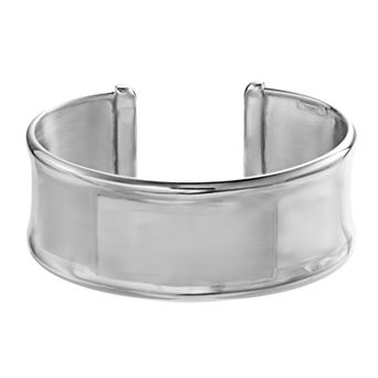 Karat Rush Sterling Silver Concave Cuff Bangle Bracelet
