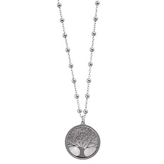 Karat Rush Sterling Silver Mother of Pearl Tree of Life Pendant Necklace