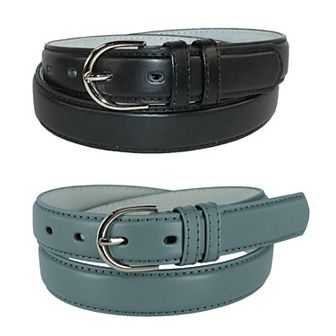 Ctm Women's Leather 1 1/8 Inch Dress Belt (pack Of 2 Colors)
