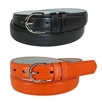 Ctm Women's Leather 1 1/8 Inch Dress Belt (pack Of 2 Colors)