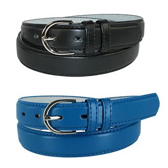 Ctm Women's Leather 1 1/8 Inch Dress Belt (pack Of 2 Colors)