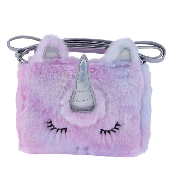 Girls Elli by Capelli Pretty Unicorn Faux-Fur Crossbody Bag - Unicorn