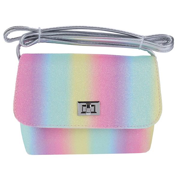 Girls Elli by Capelli Rainbow Fine Glitter Crossbody Bag - Rainbow