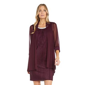 Women's R&M Richards 2 pc Glitter Dress & Jacket Set