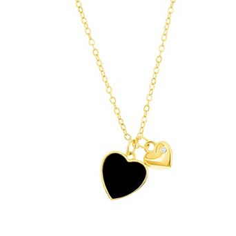 Argento Bella Sterling Silver Onyx Heart Necklace