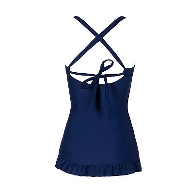 Women's Cupshe Twisted Tunnelled Ruching Ruffle Swimdress