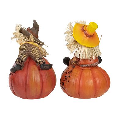 Northlight Scarecrow on a Pumpkin Thanksgiving Table Figures 2-piece Set