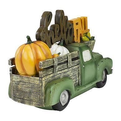 Northlight Green Truck Hello Fall Autumn Harvest Tabletop Decoration