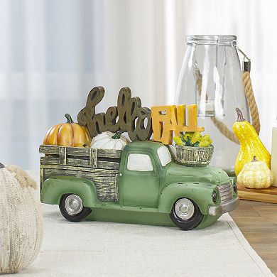 Northlight Green Truck Hello Fall Autumn Harvest Tabletop Decoration