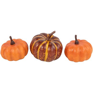 Northlight 10-Piece Autumn Harvest Artificial Pumpkin, Gourd, Acorn & Leaf Decoration Set