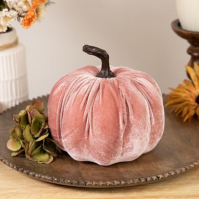 Northlight Pink Velour Pumpkin Fall Harvest Decoration