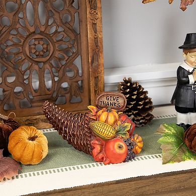Northlight Fall Harvest "Give Thanks" Cornucopia Decoration