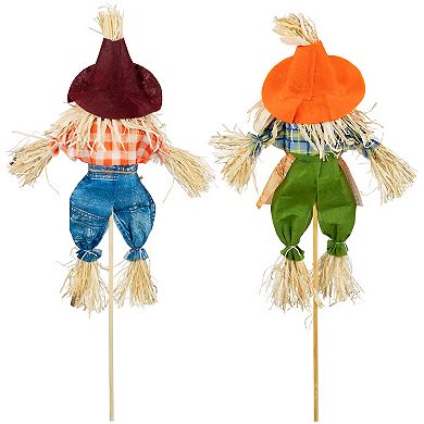 Northlight Boy & Girl Fall Harvest Scarecrow Picks 2-piece Set