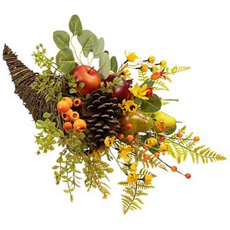 Northlight Fall Harvest Apples & Pears Cornucopia Decoration