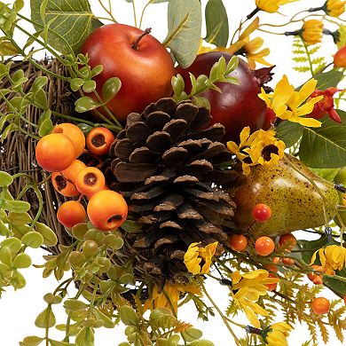 Northlight Fall Harvest Apples & Pears Cornucopia Decoration