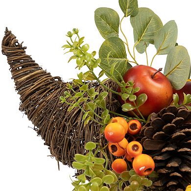 Northlight Fall Harvest Apples & Pears Cornucopia Decoration