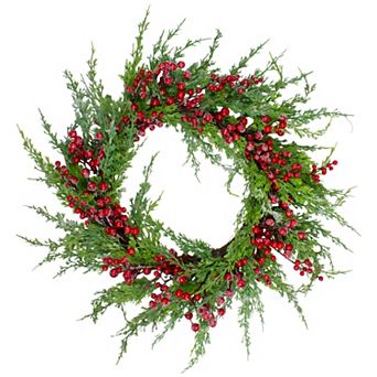 Northlight Frosted Red Berries Artificial Christmas Wreath