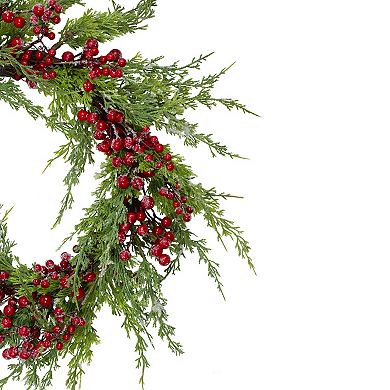 Northlight Frosted Red Berries Artificial Christmas Wreath