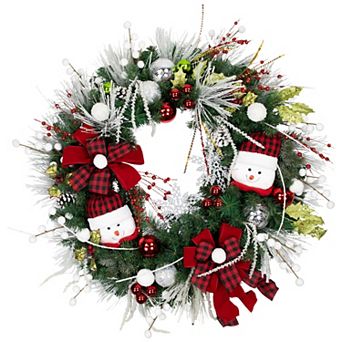 Northlight 40" Snowmen and Icicles Pine Artificial Wreath