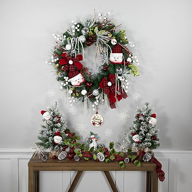 Northlight 40" Snowmen and Icicles Pine Artificial Wreath