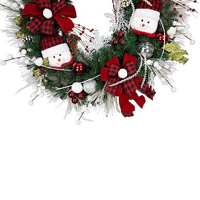 Northlight 40" Snowmen and Icicles Pine Artificial Wreath