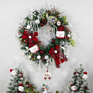 Northlight 40" Snowmen and Icicles Pine Artificial Wreath