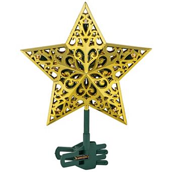 Northlight 9 in LED Lighted Gold Finish Star Christmas Tree Topper
