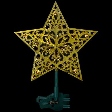 Northlight 9-in. LED Lighted Gold Finish Star Christmas Tree Topper