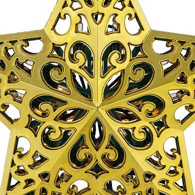 Northlight 9-in. LED Lighted Gold Finish Star Christmas Tree Topper