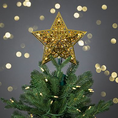 Northlight 9-in. LED Lighted Gold Finish Star Christmas Tree Topper