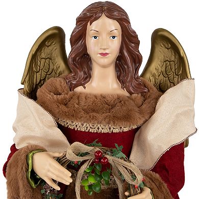 Northlight 3-ft. Red and Brown Angel Christmas Tree Topper